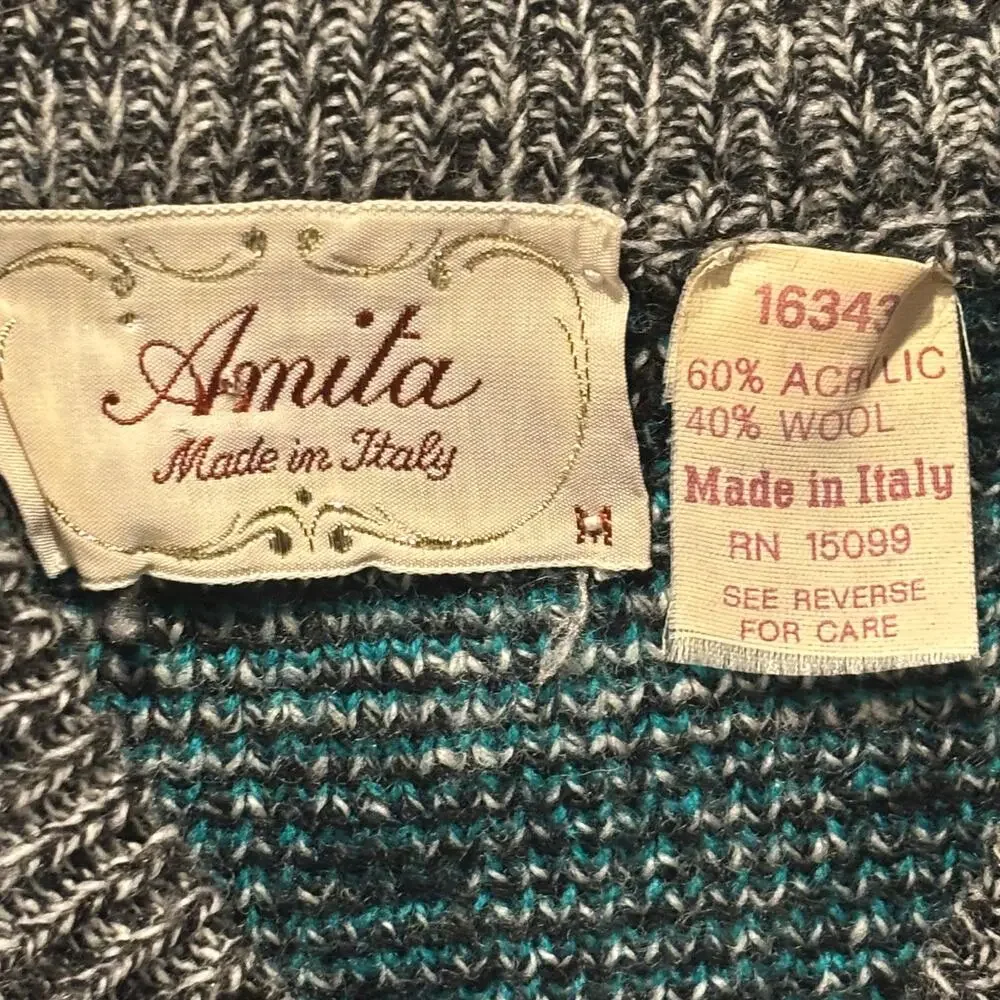 Vintage Amita Aztec Print Wool Blend Sweater - size Medium